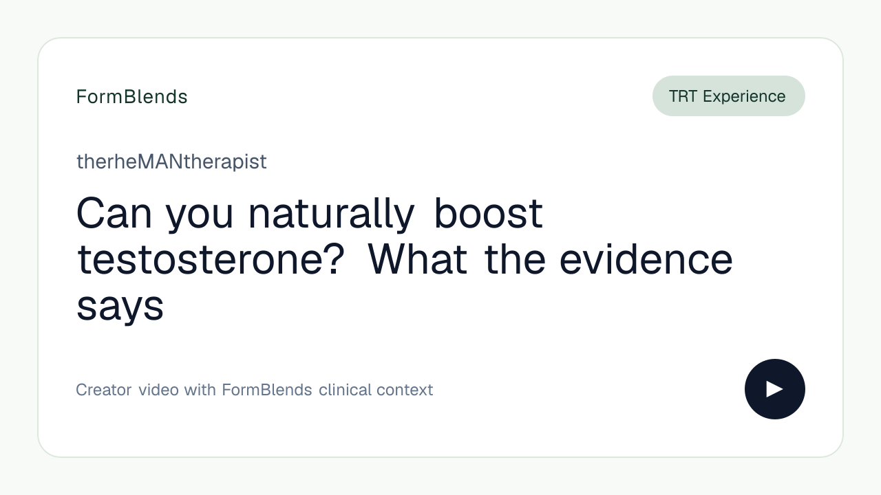 Can you naturally boost testosterone? What the evidence says