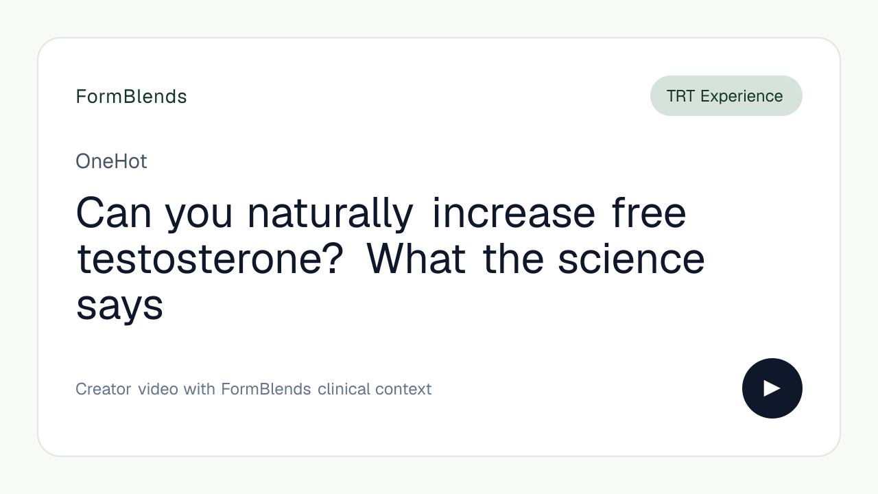 Can you naturally increase free testosterone? What the science says