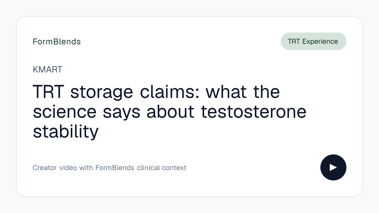 TRT storage claims: what the science says about testosterone stability