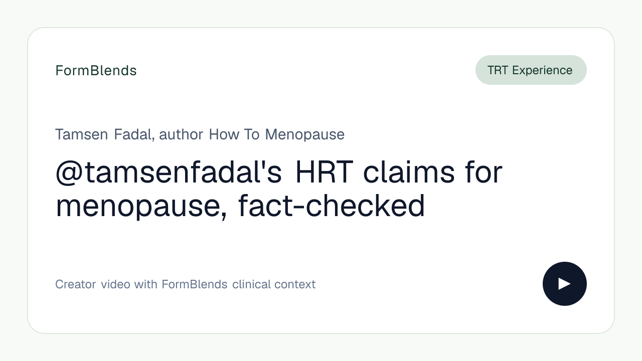 @tamsenfadal's HRT claims for menopause, fact-checked