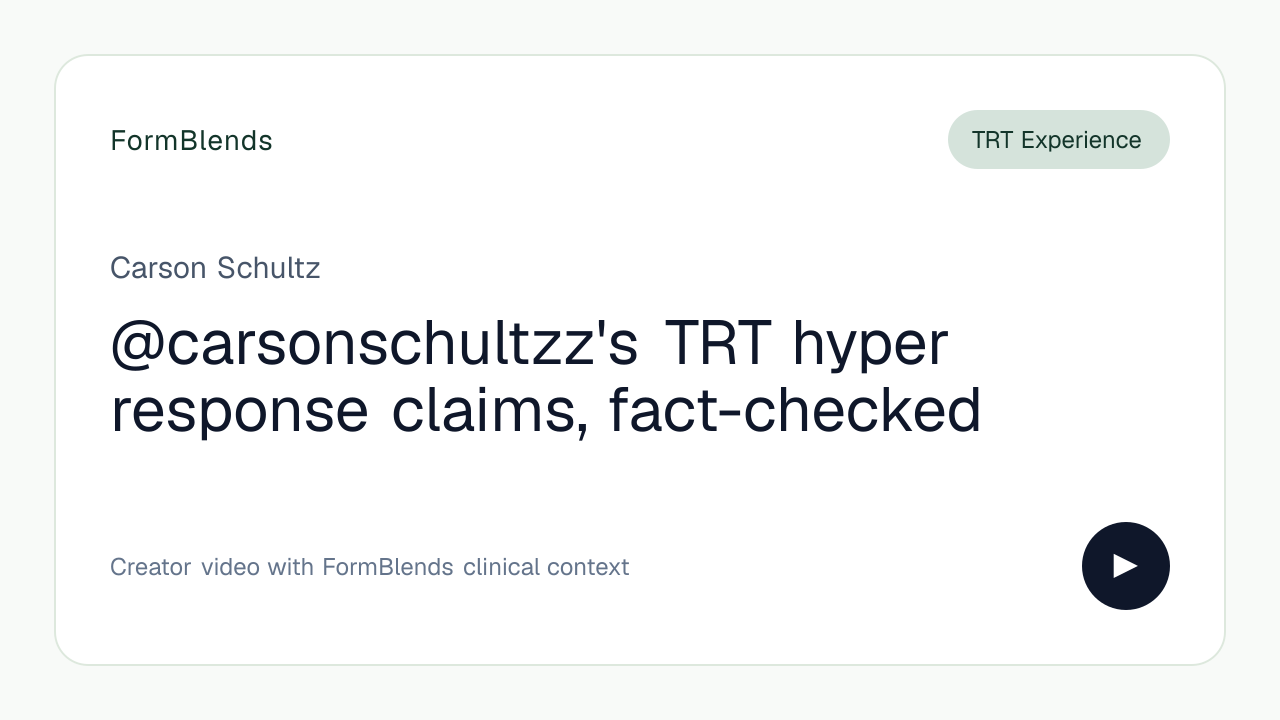 @carsonschultzz's TRT hyper response claims, fact-checked