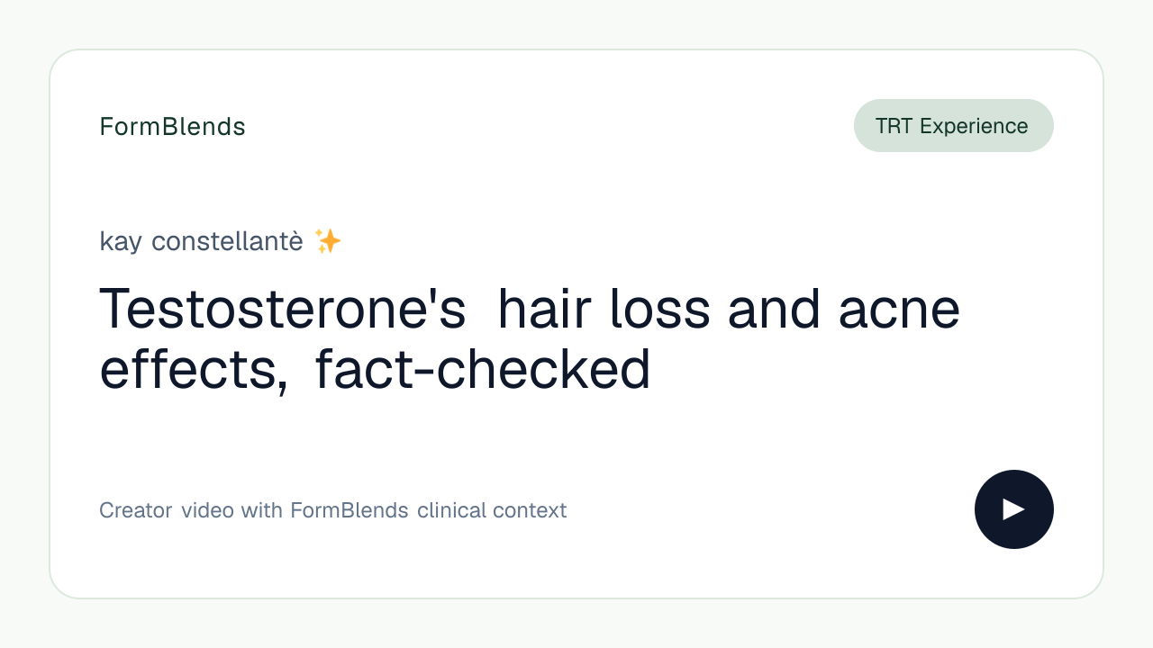 Testosterone's hair loss and acne effects, fact-checked