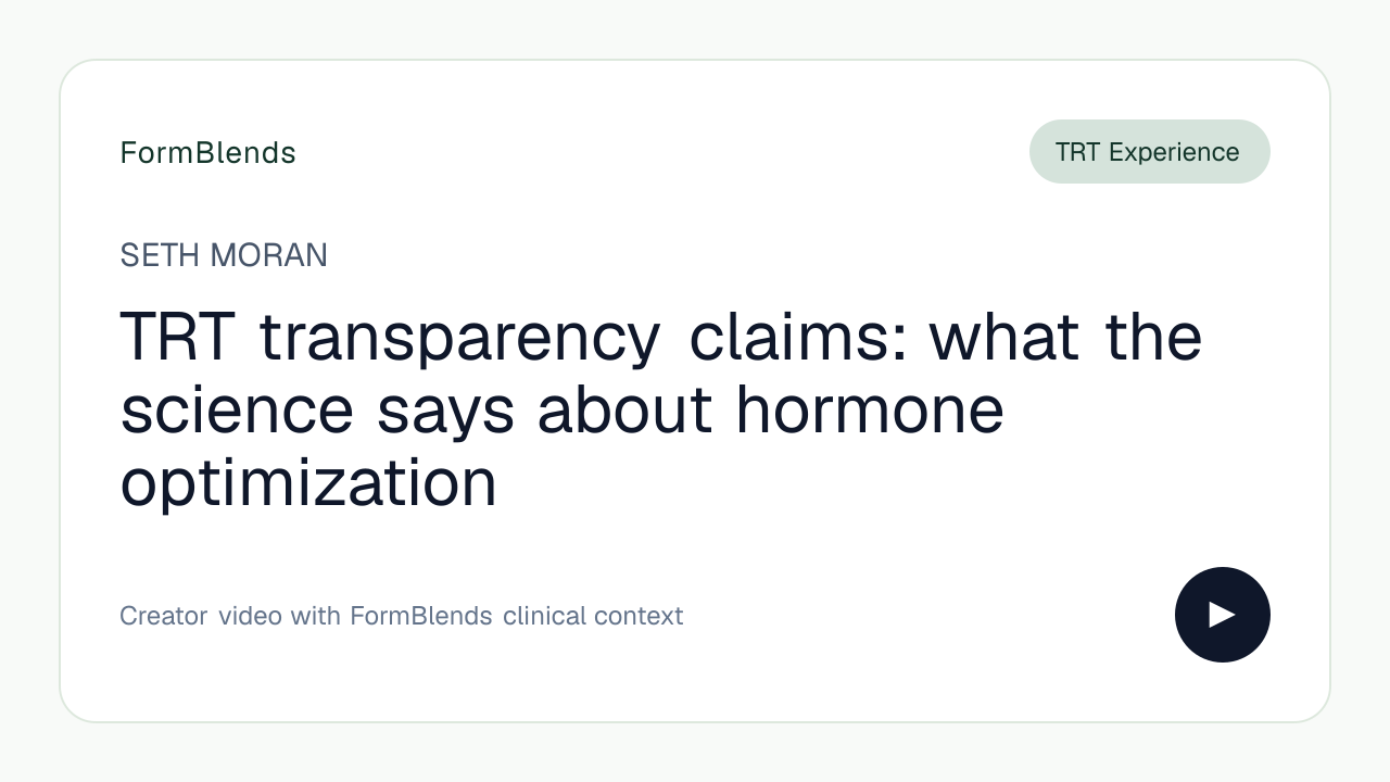 TRT transparency claims: what the science says about hormone optimization