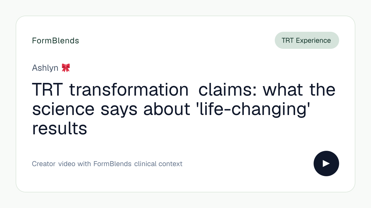 TRT transformation claims: what the science says about 'life-changing' results