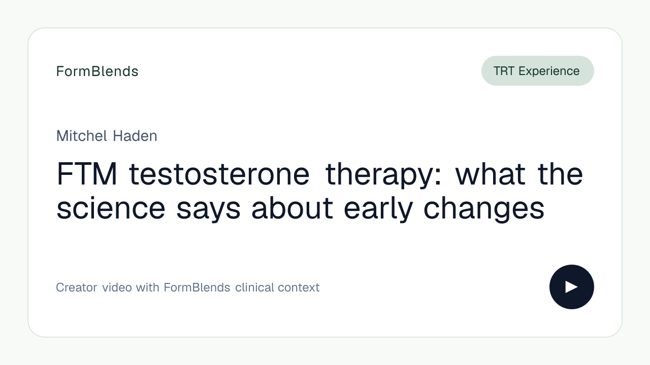 FTM testosterone therapy: what the science says about early changes