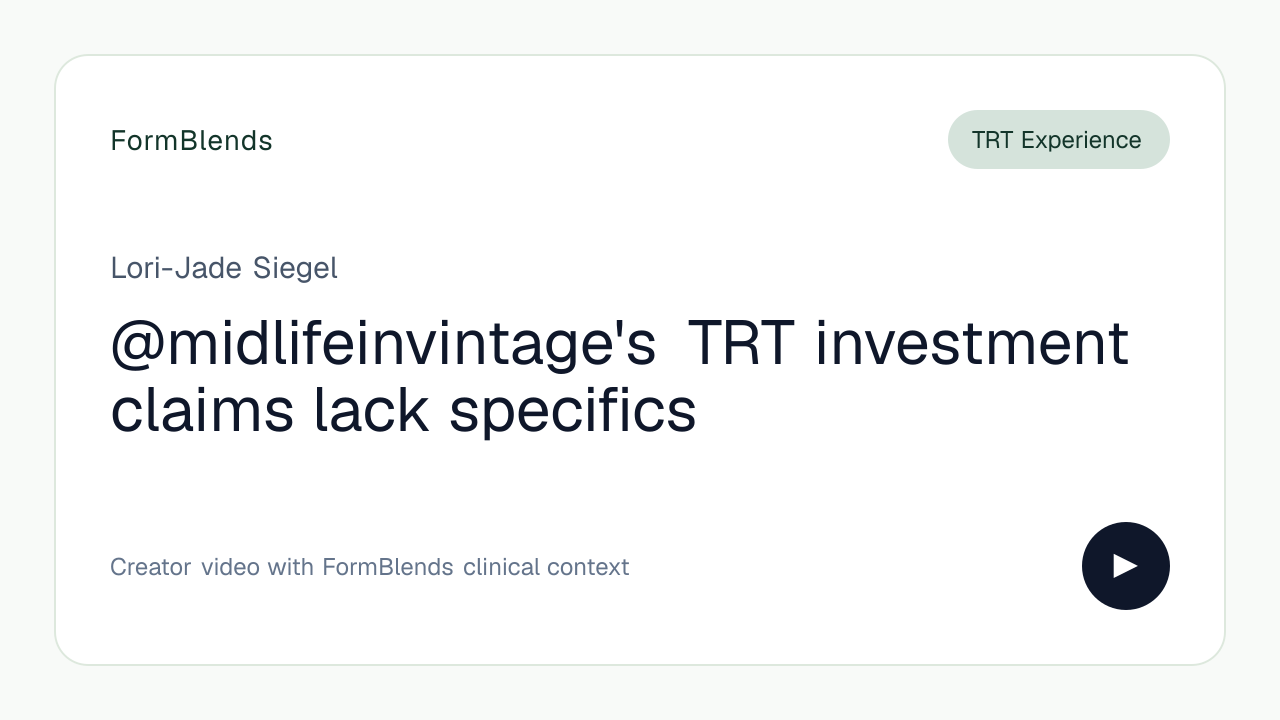 @midlifeinvintage's TRT investment claims lack specifics