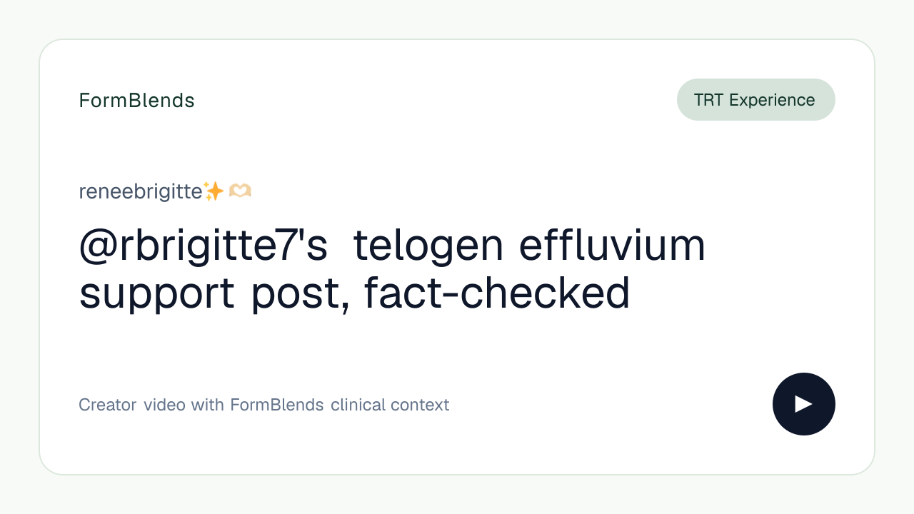 @rbrigitte7's telogen effluvium support post, fact-checked