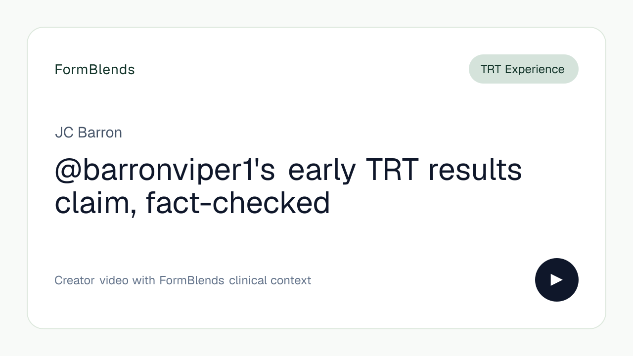 @barronviper1's early TRT results claim, fact-checked