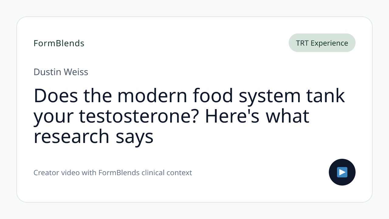 Does the modern food system tank your testosterone? Here's what research says