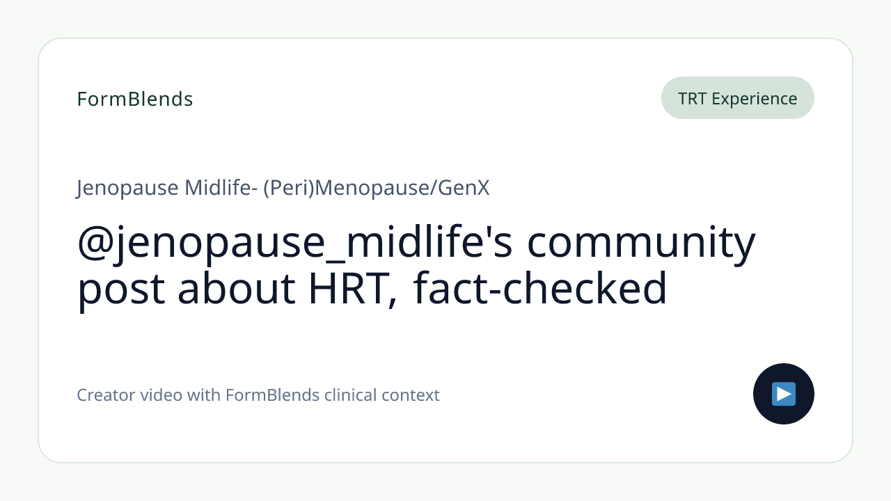 @jenopause_midlife's community post about HRT, fact-checked