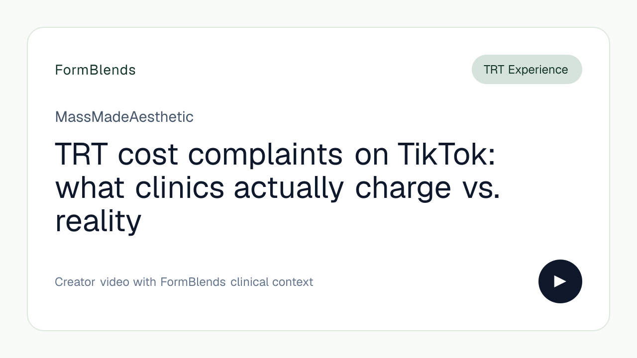TRT cost complaints on TikTok: what clinics actually charge vs. reality