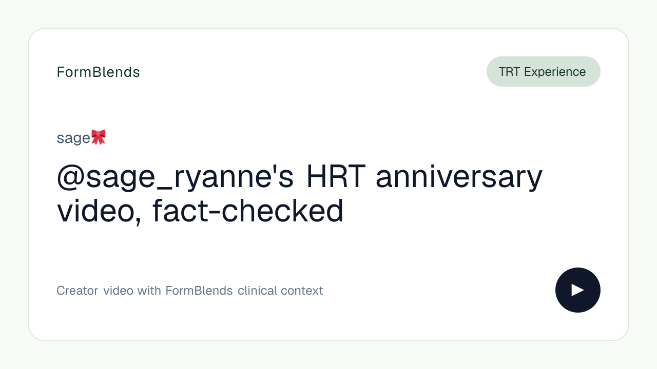 @sage_ryanne's HRT anniversary video, fact-checked