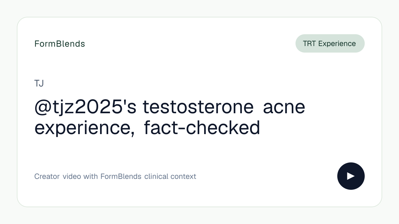 @tjz2025's testosterone acne experience, fact-checked