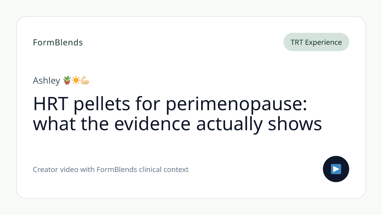 HRT pellets for perimenopause: what the evidence actually shows