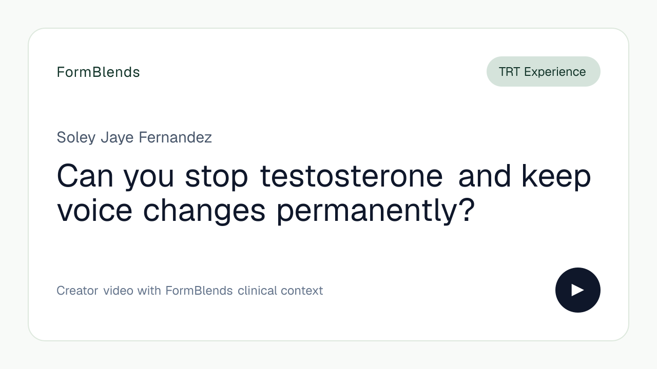 Can you stop testosterone and keep voice changes permanently?