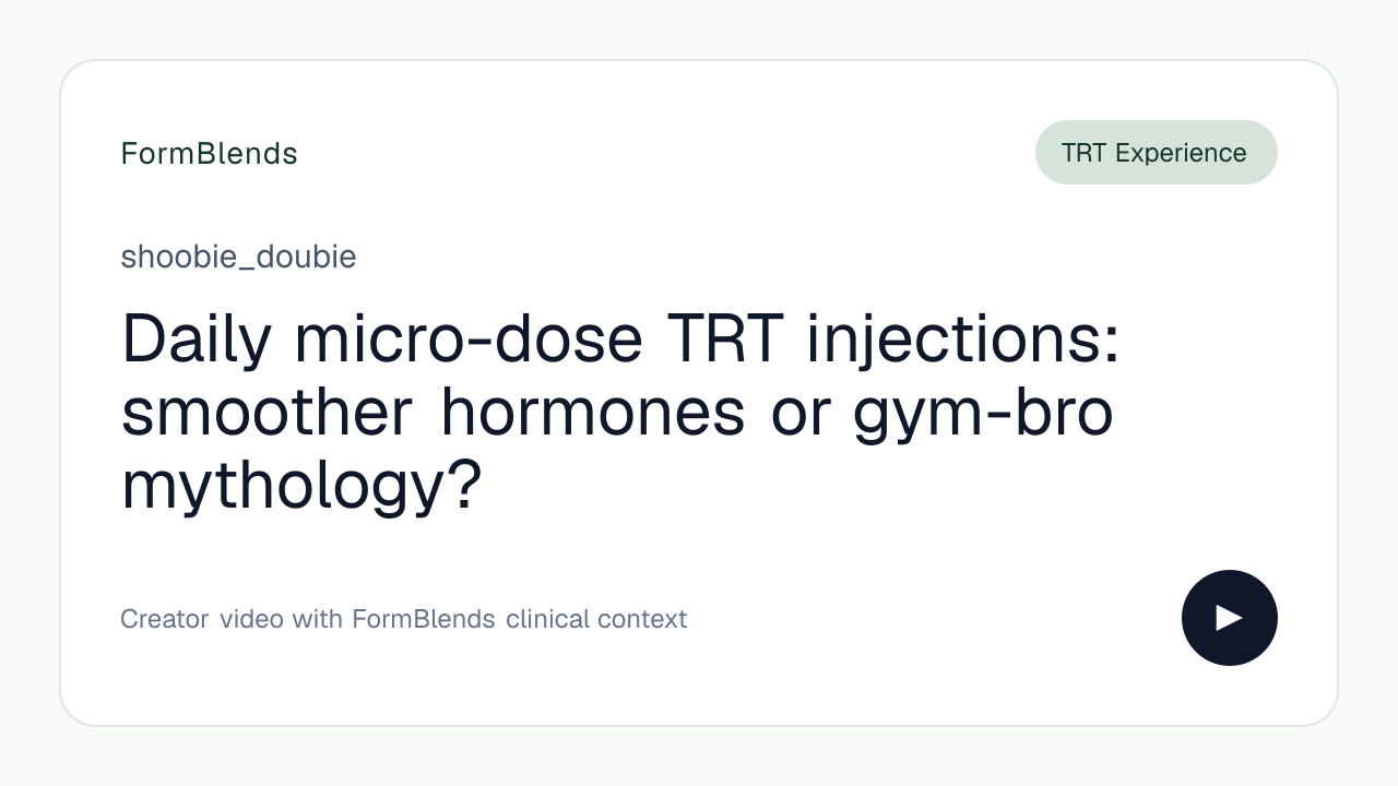 Daily micro-dose TRT injections: smoother hormones or gym-bro mythology?