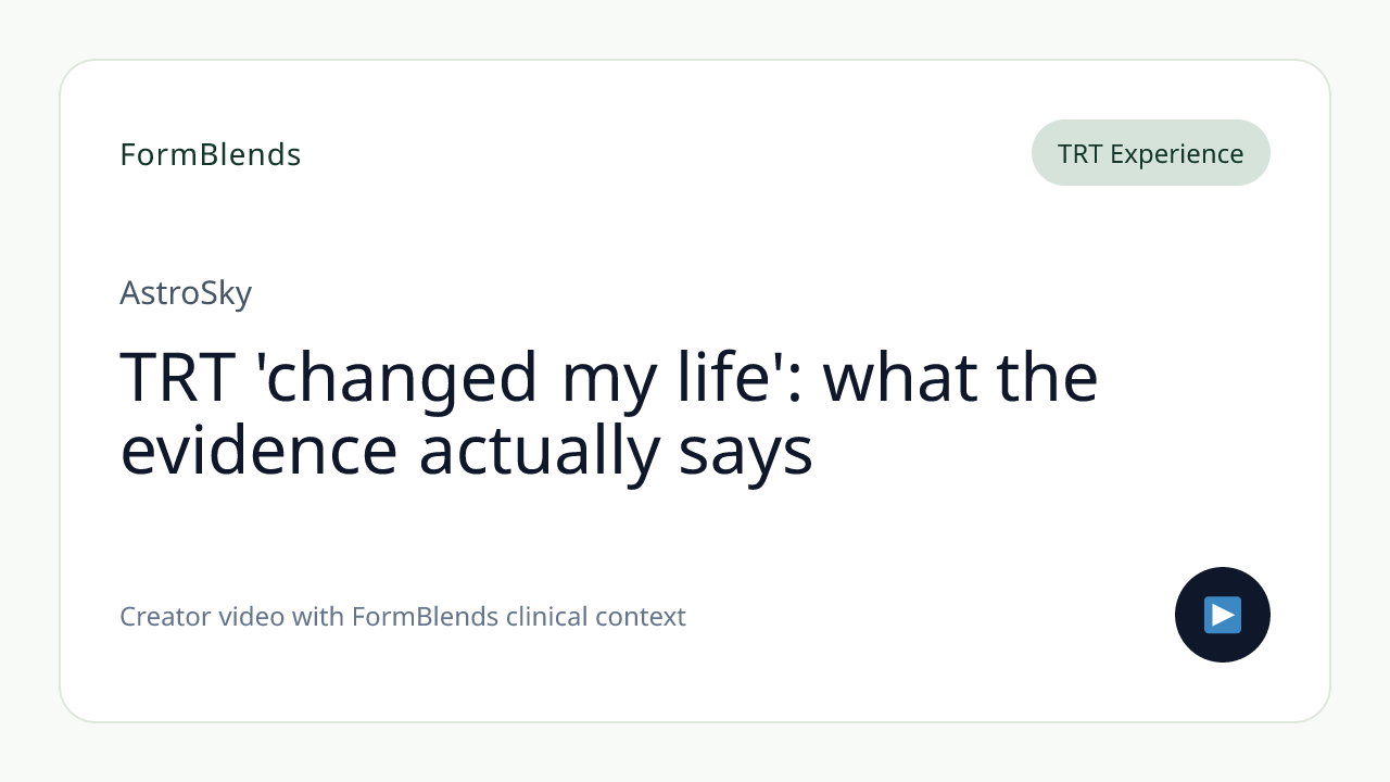 TRT 'changed my life': what the evidence actually says