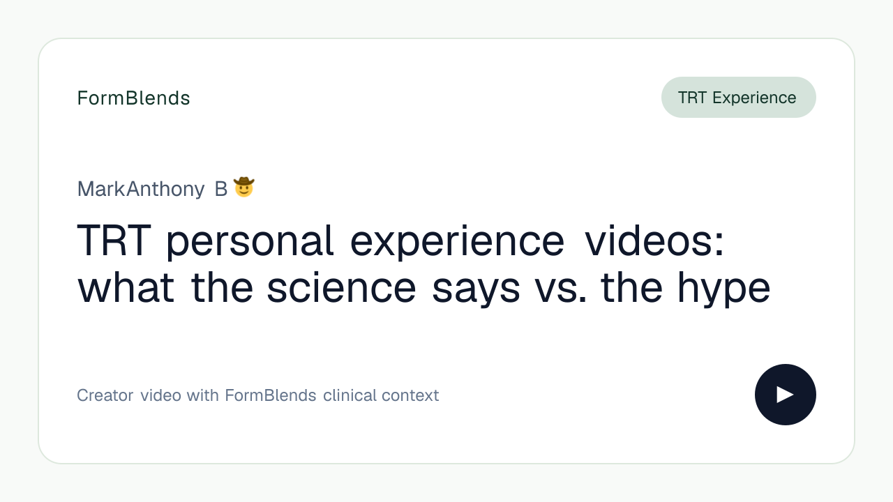 TRT personal experience videos: what the science says vs. the hype