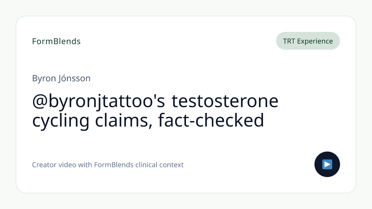 @byronjtattoo's testosterone cycling claims, fact-checked
