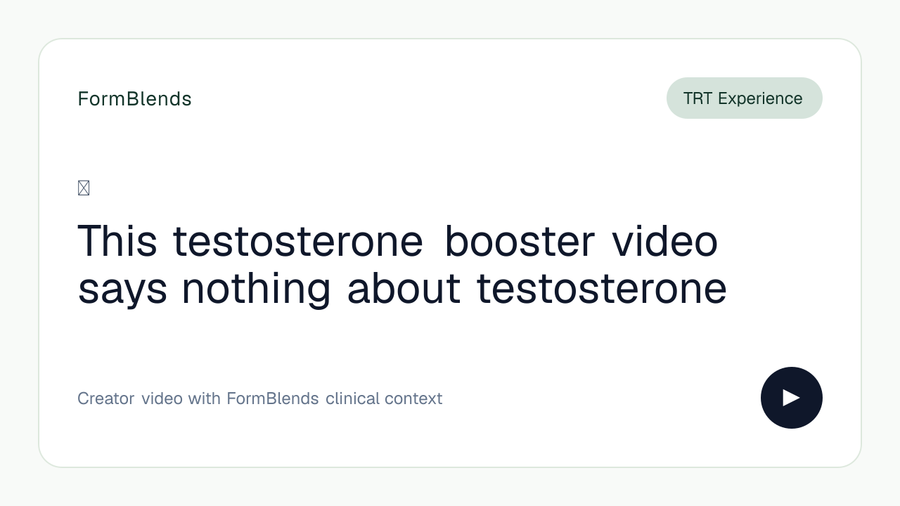 This testosterone booster video says nothing about testosterone