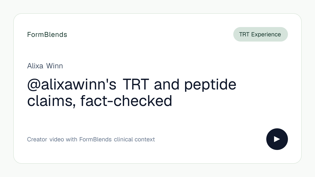 @alixawinn's TRT and peptide claims, fact-checked