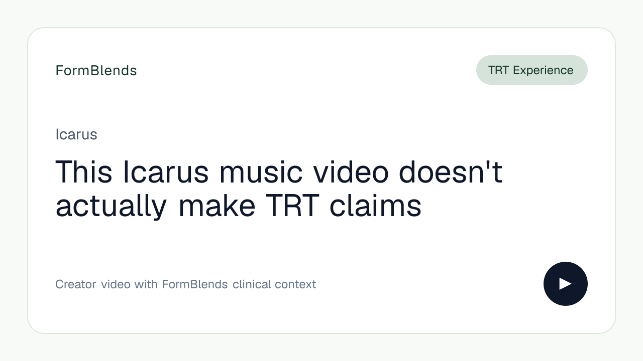 This Icarus music video doesn't actually make TRT claims