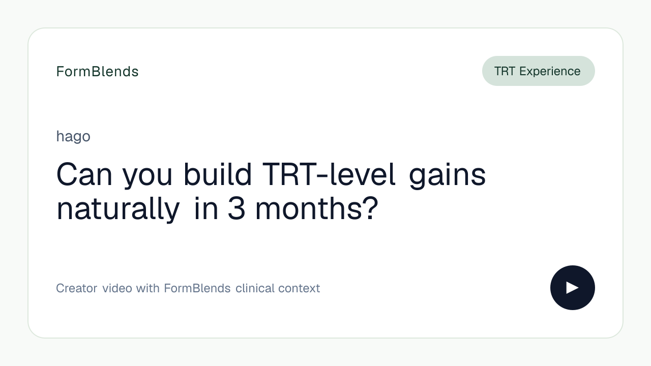 Can you build TRT-level gains naturally in 3 months?