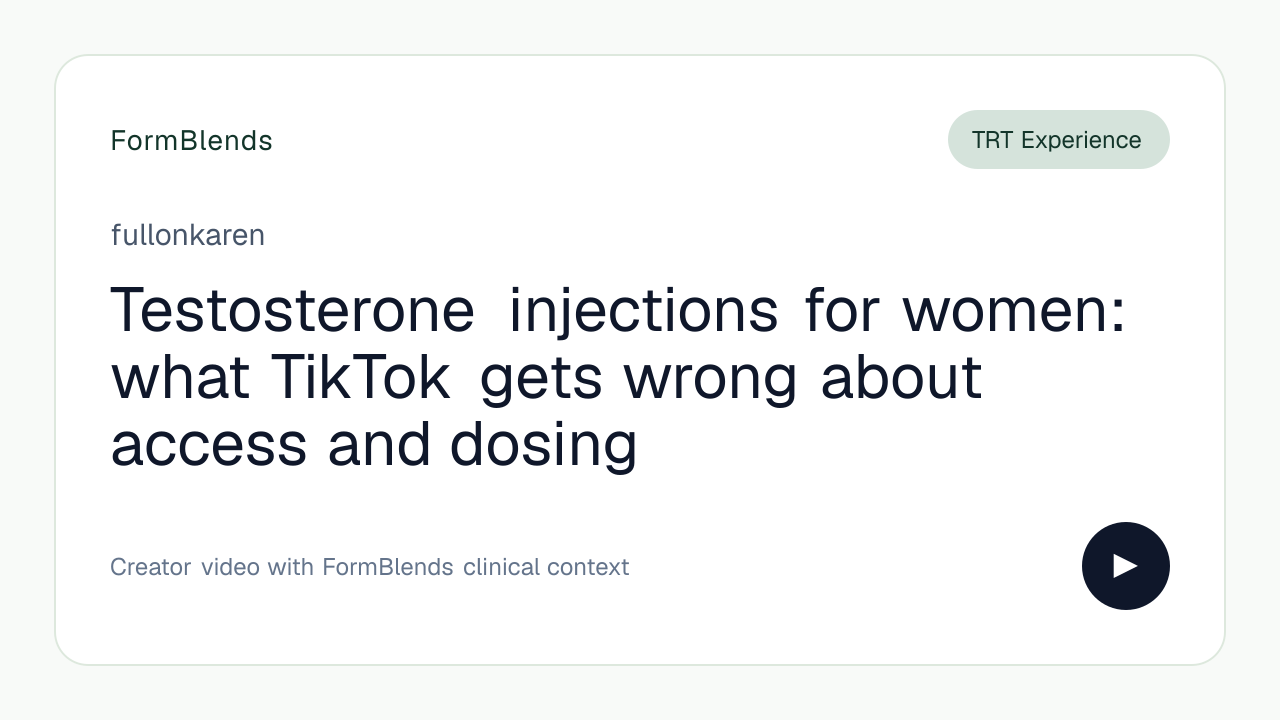 Testosterone injections for women: what TikTok gets wrong about access and dosing