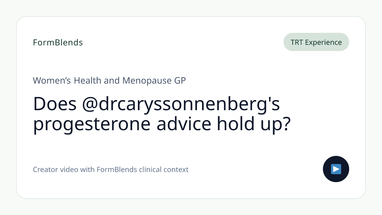 Does @drcaryssonnenberg's progesterone advice hold up?