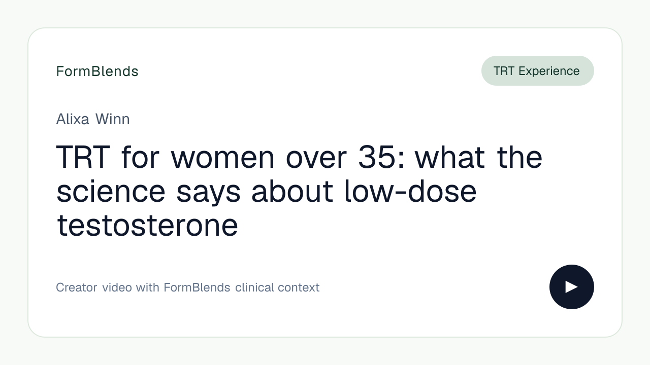TRT for women over 35: what the science says about low-dose testosterone