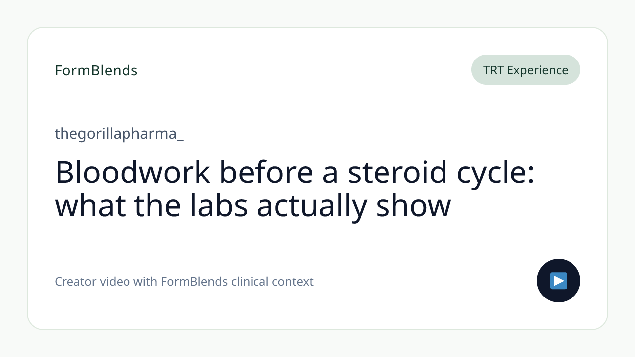 Bloodwork before a steroid cycle: what the labs actually show
