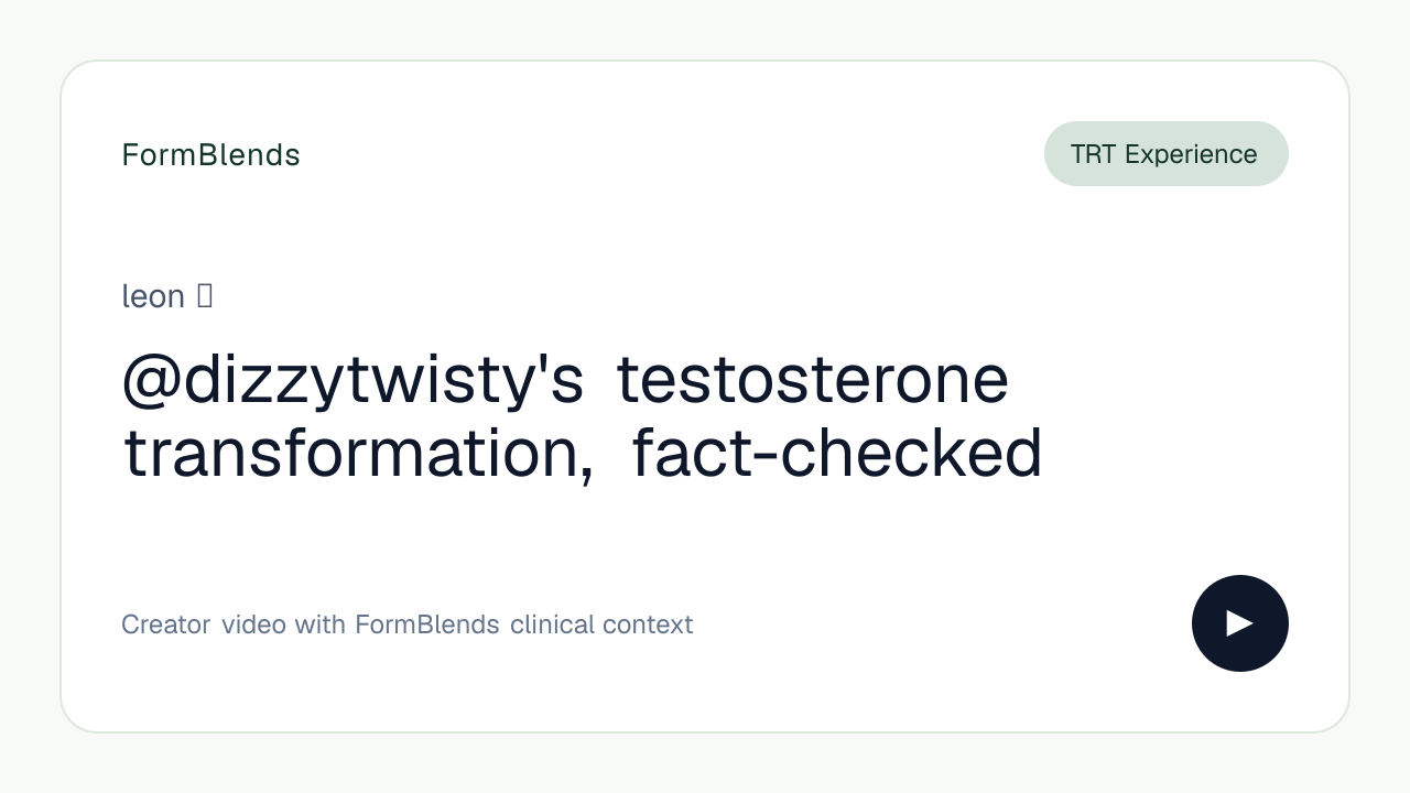 @dizzytwisty's testosterone transformation, fact-checked