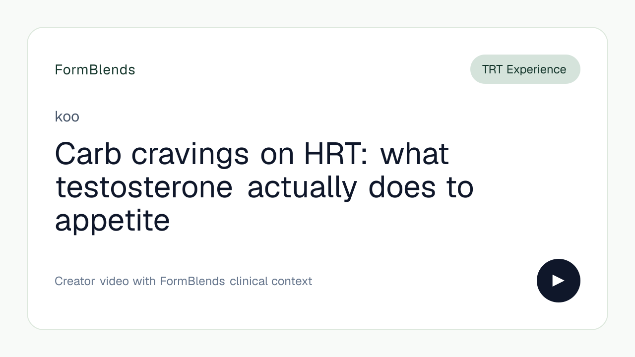 Carb cravings on HRT: what testosterone actually does to appetite
