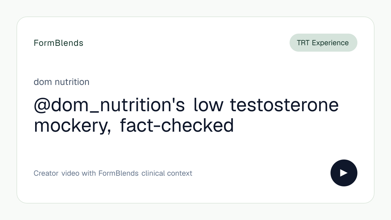 @dom_nutrition's low testosterone mockery, fact-checked