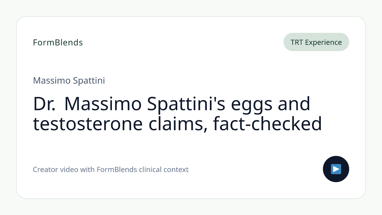 Dr. Massimo Spattini's eggs and testosterone claims, fact-checked