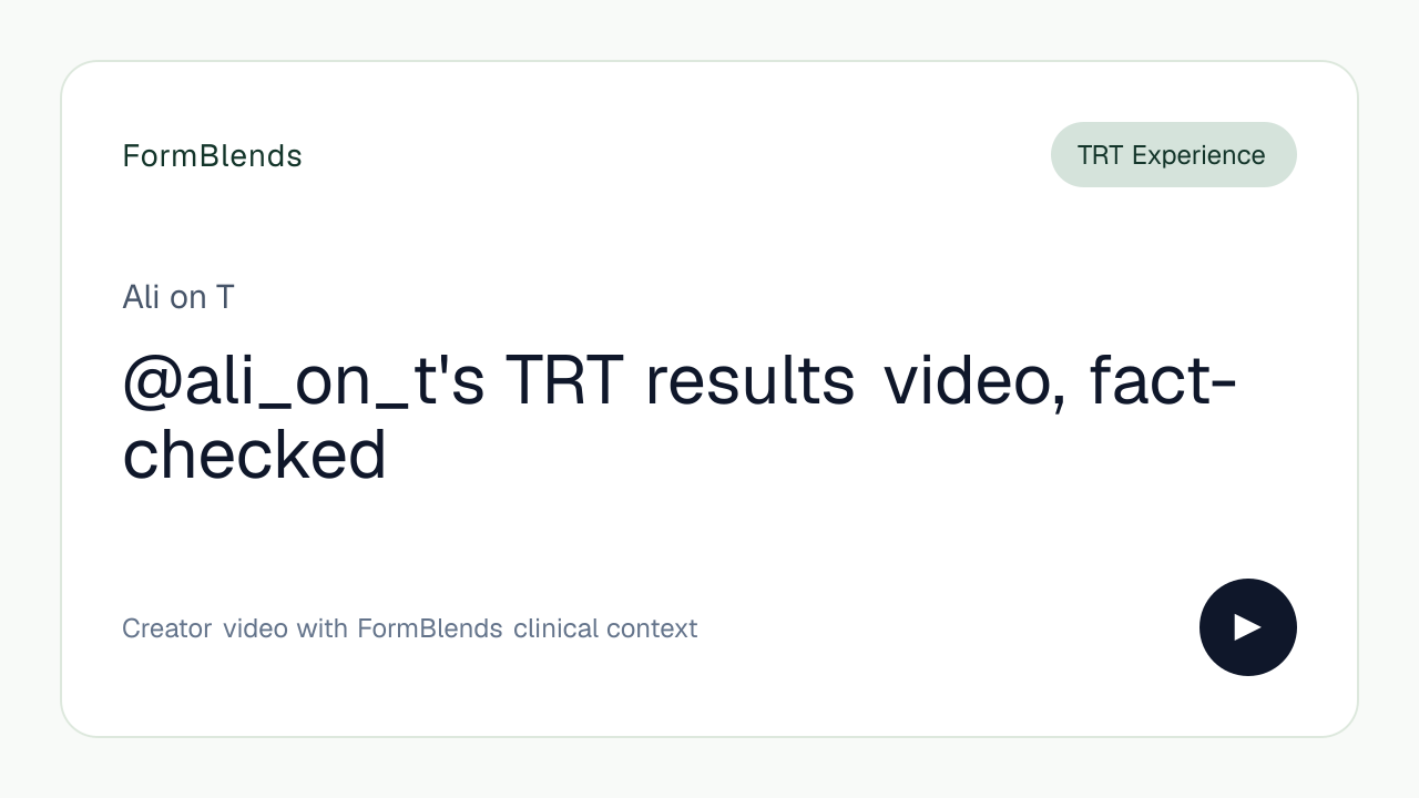@ali_on_t's TRT results video, fact-checked