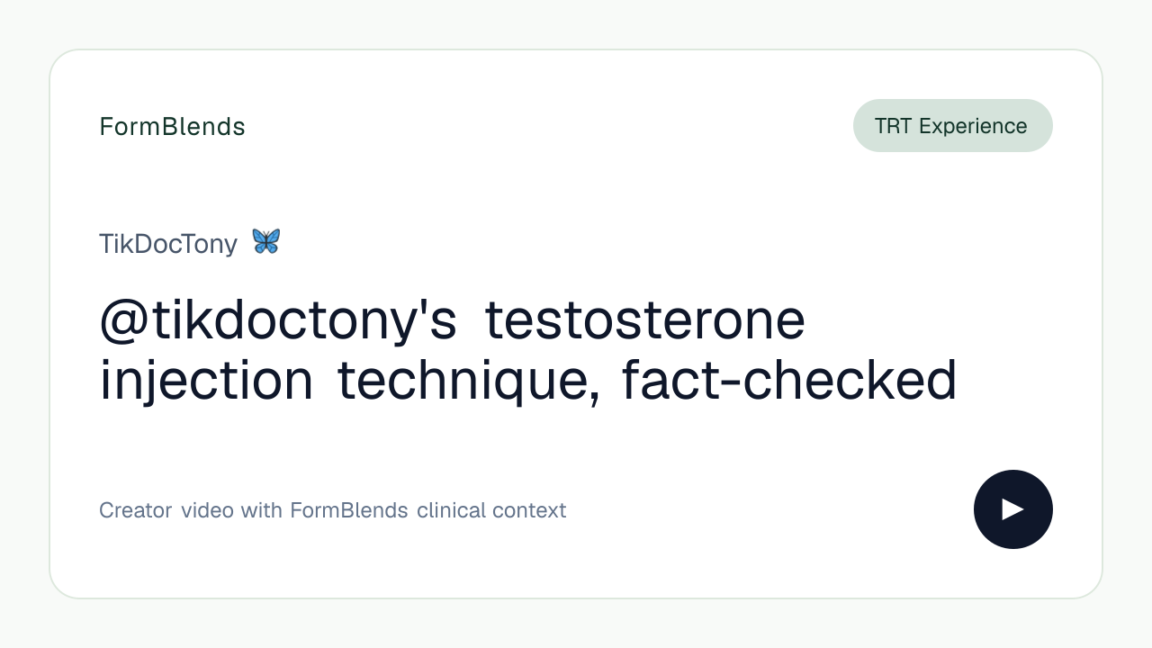 @tikdoctony's testosterone injection technique, fact-checked
