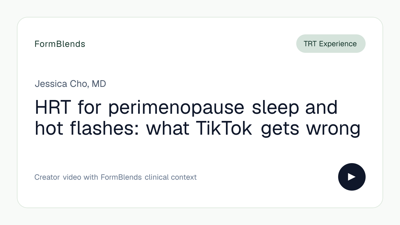 HRT for perimenopause sleep and hot flashes: what TikTok gets wrong