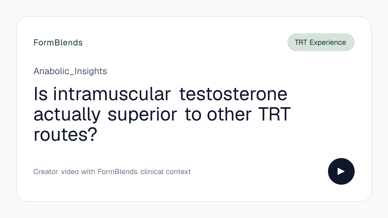 Is intramuscular testosterone actually superior to other TRT routes?