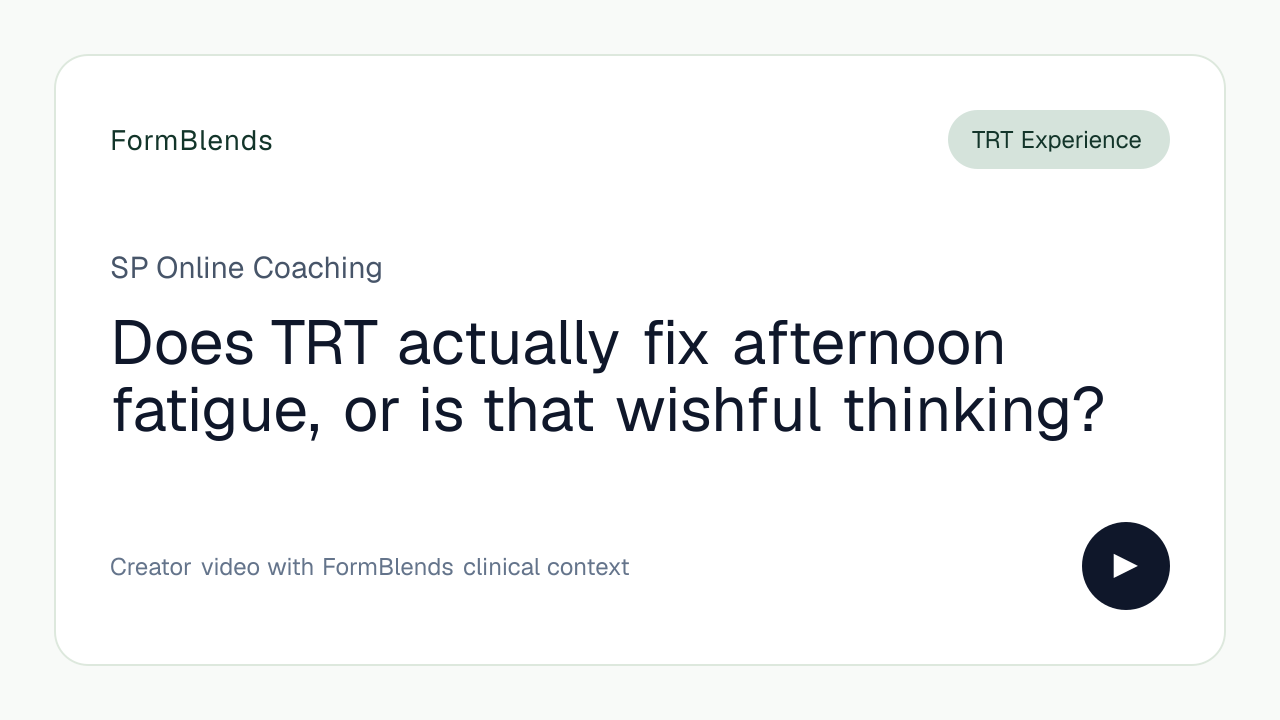 Does TRT actually fix afternoon fatigue, or is that wishful thinking?