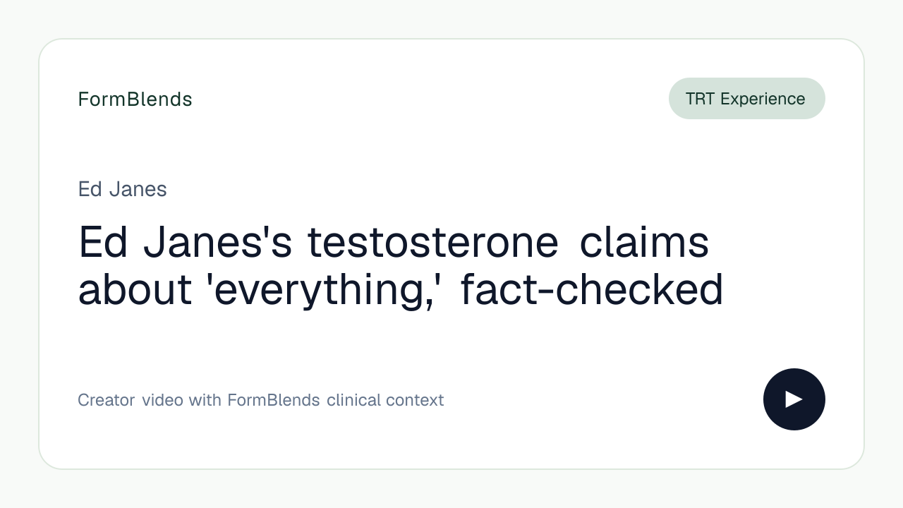 Ed Janes's testosterone claims about 'everything,' fact-checked