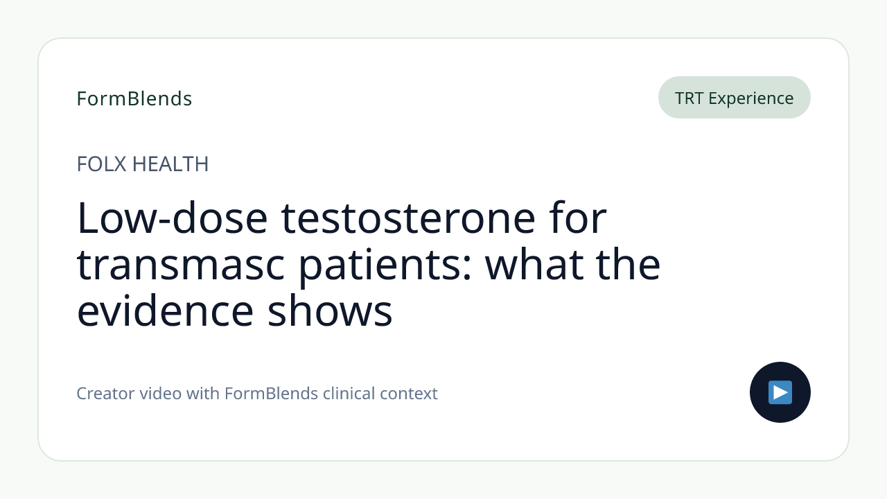 Low-dose testosterone for transmasc patients: what the evidence shows