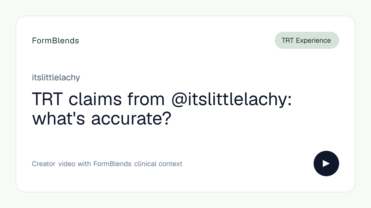 TRT claims from @itslittlelachy: what's accurate?