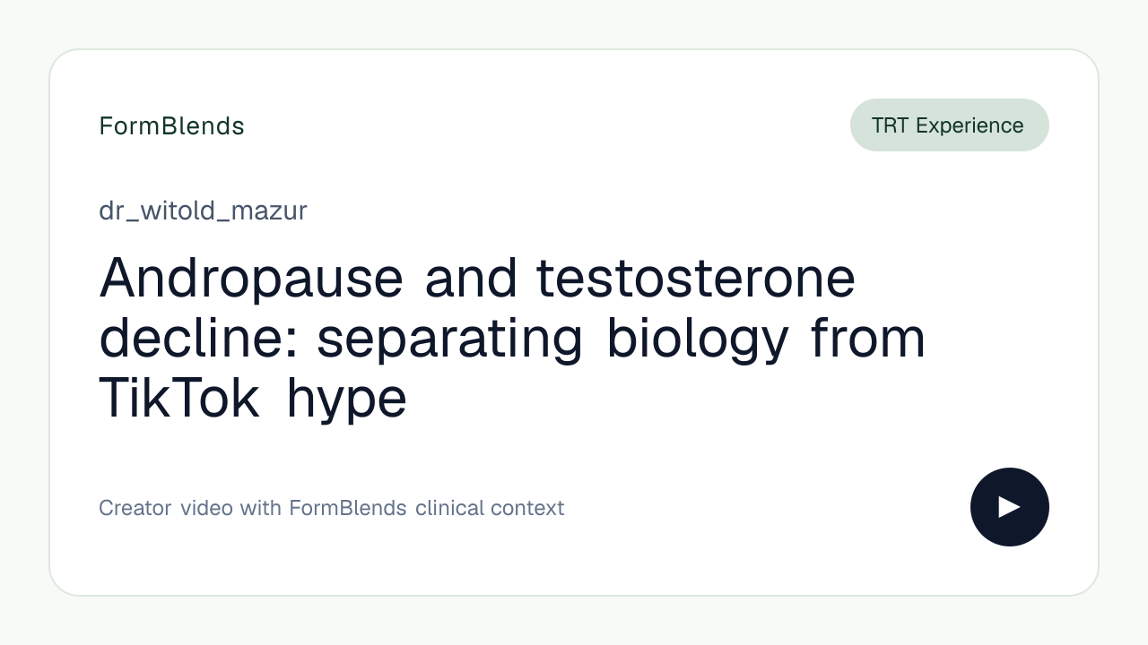 Andropause and testosterone decline: separating biology from TikTok hype