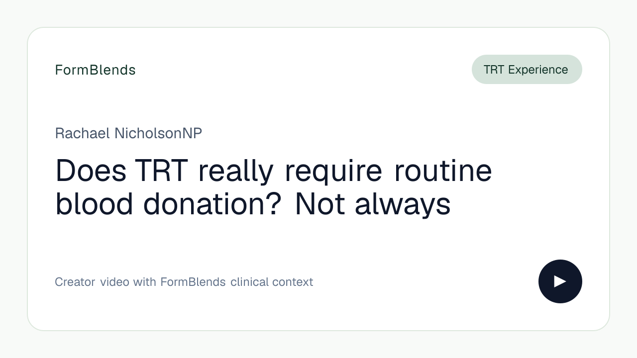 Does TRT really require routine blood donation? Not always