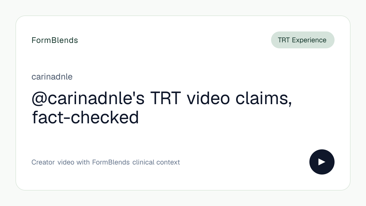 @carinadnle's TRT video claims, fact-checked