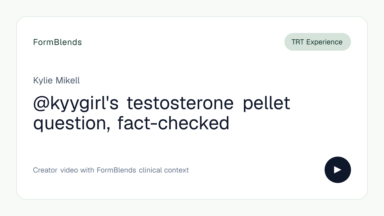 @kyygirl's testosterone pellet question, fact-checked