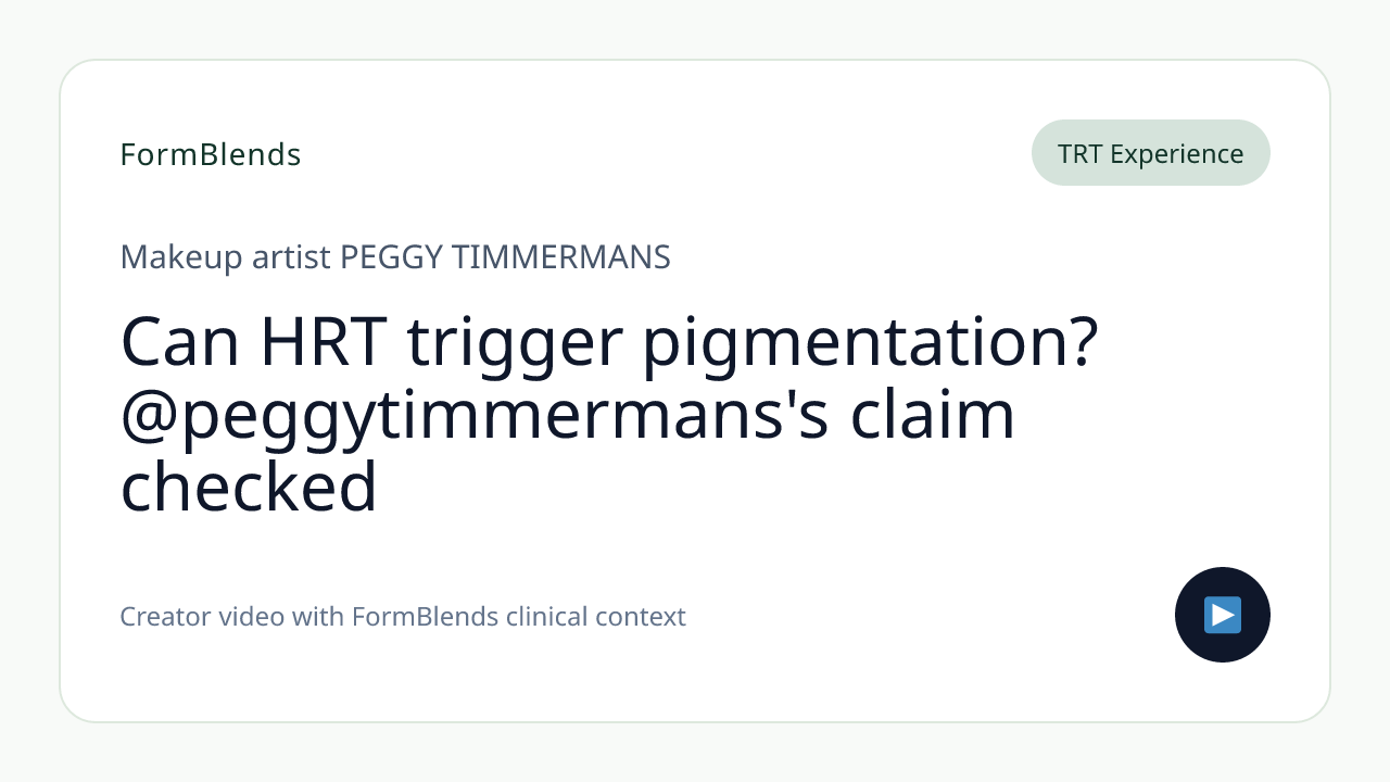 Can HRT trigger pigmentation? @peggytimmermans's claim checked