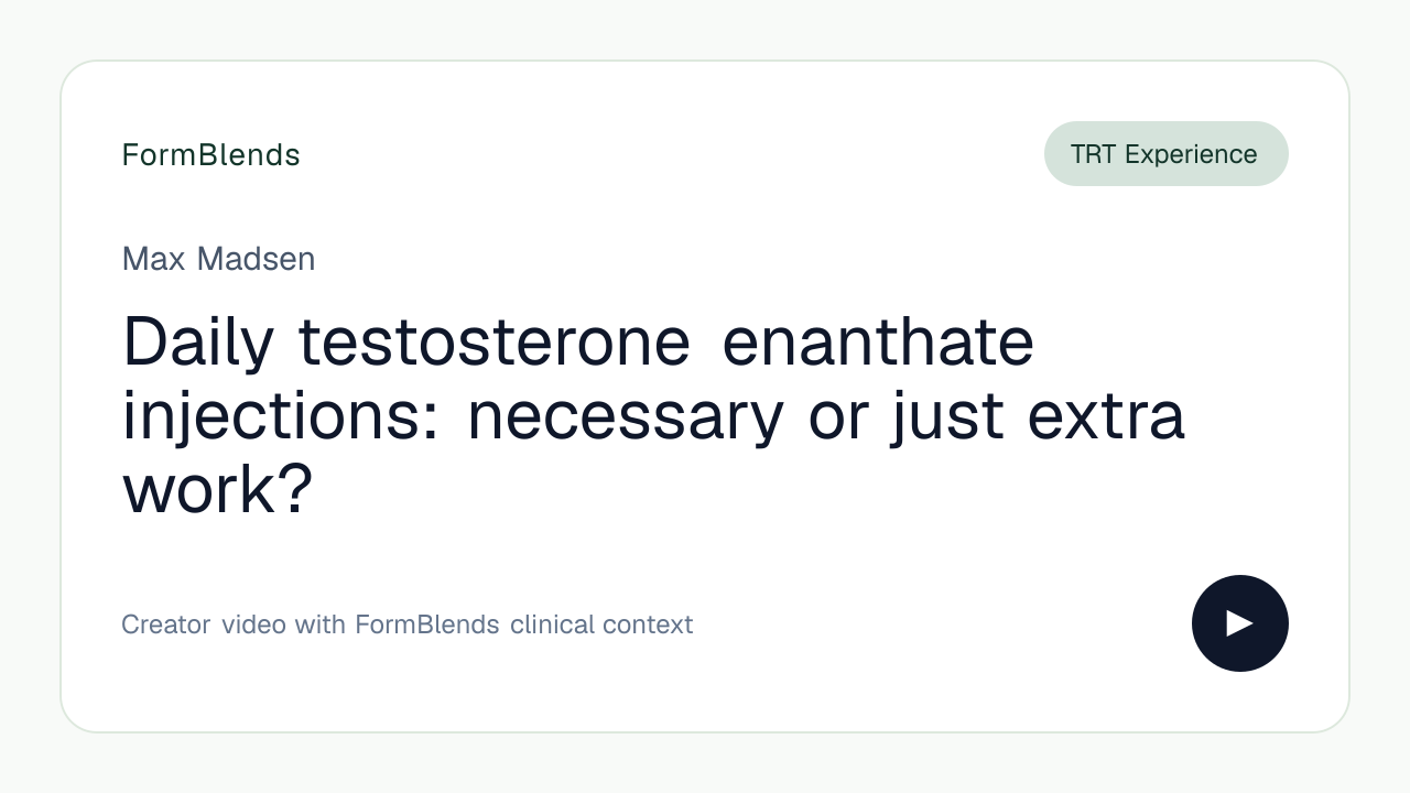 Daily testosterone enanthate injections: necessary or just extra work?