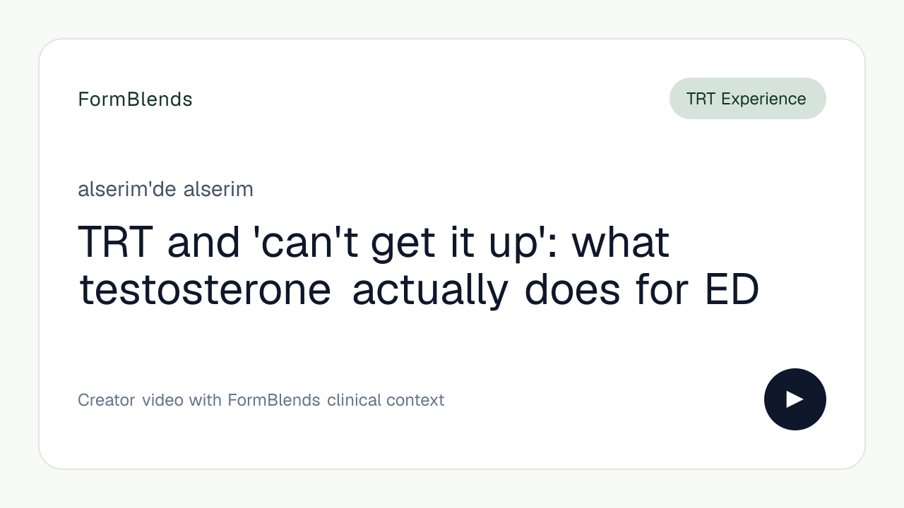 TRT and 'can't get it up': what testosterone actually does for ED